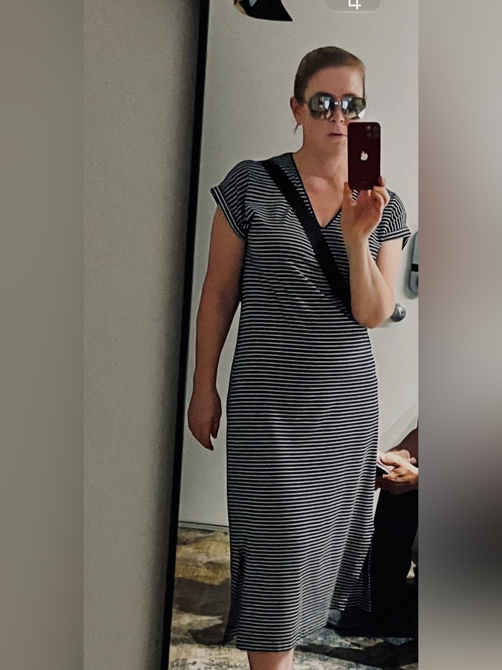 Boden Navy Striped Wrap Midi Dress – Tie Waist, Made in Portugal 🇵🇹